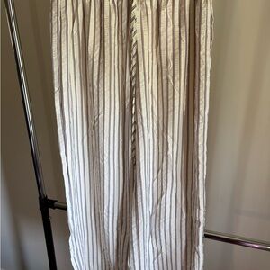 SHEIN White and Brown Striped Women's Joggers